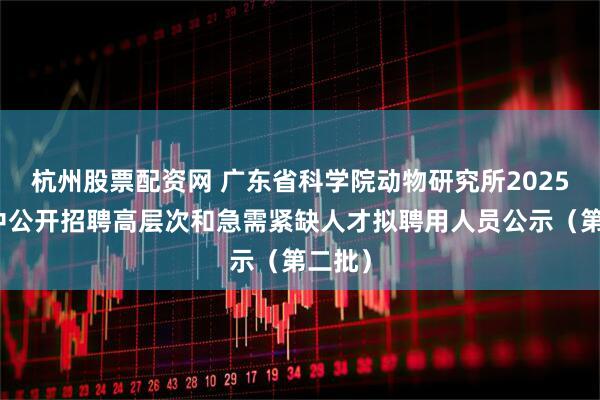 杭州股票配资网 广东省科学院动物研究所2025年集中公开招聘高层次和急需紧缺人才拟聘用人员公示（第二批）
